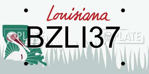 BZLI37 Louisiana License Plate