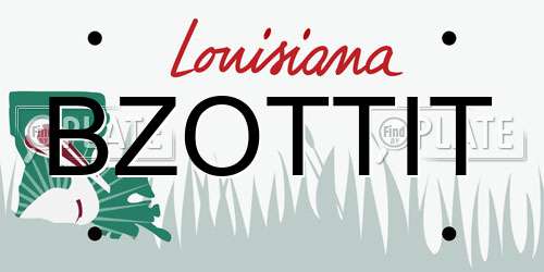 BZOTTIT Louisiana License Plate