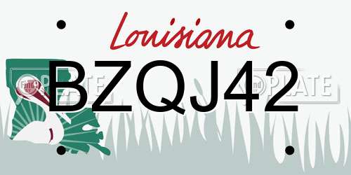 BZQJ42 Louisiana License Plate