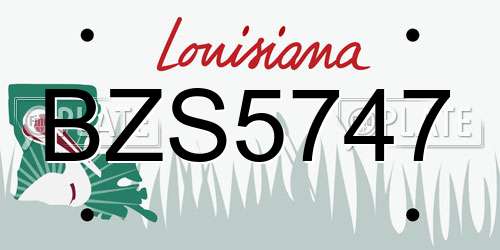 BZS5747 Louisiana License Plate
