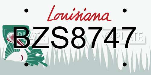 BZS8747 Louisiana License Plate