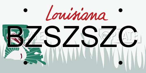 BZSZSZC Louisiana License Plate