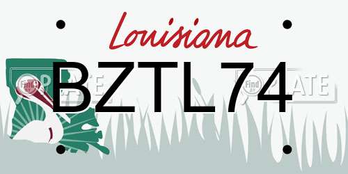 BZTL74 Louisiana License Plate