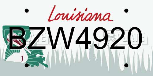 BZW4920 Louisiana License Plate