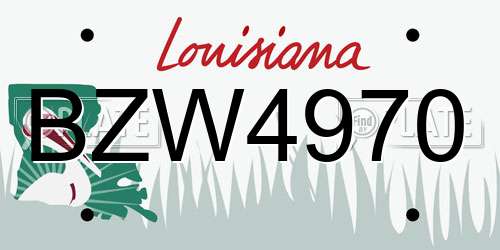 BZW4970 Louisiana License Plate