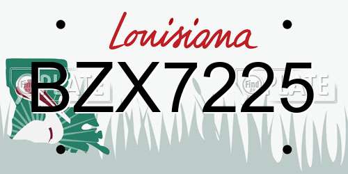 BZX7225 Louisiana License Plate