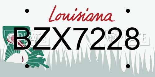 BZX7228 Louisiana License Plate