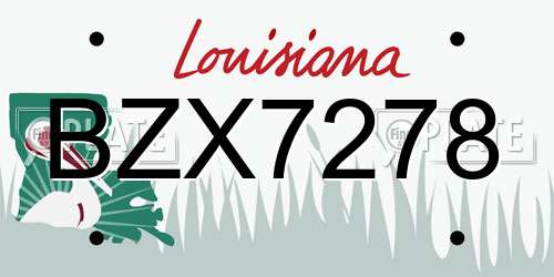 BZX7278 Louisiana License Plate