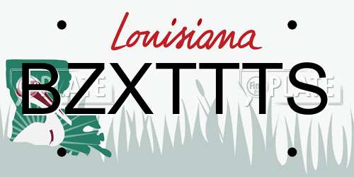 BZXTTTS Louisiana License Plate