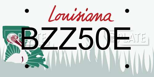 BZZ50E Louisiana License Plate