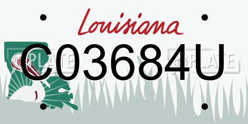 C03684U Louisiana License Plate
