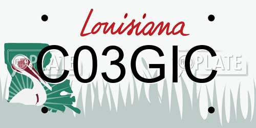 C03GIC Louisiana License Plate