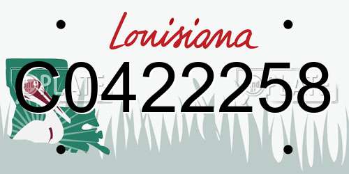 C0422258 Louisiana License Plate