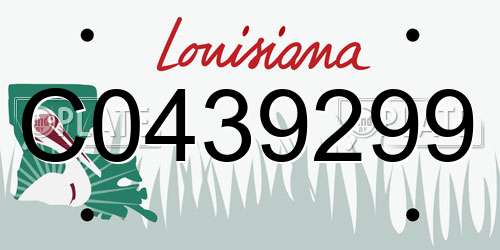C0439299 Louisiana License Plate