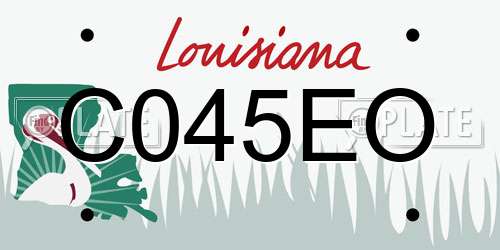 C045EO Louisiana License Plate
