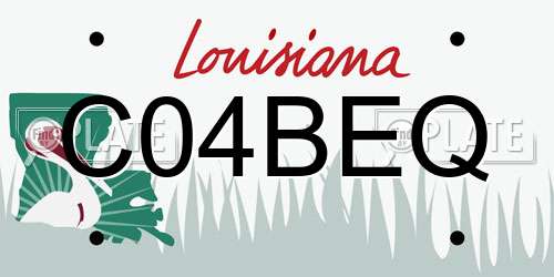 C04BEQ Louisiana License Plate