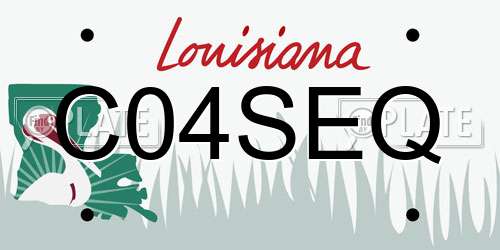 C04SEQ Louisiana License Plate