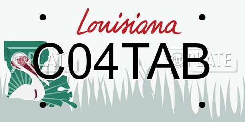 C04TAB Louisiana License Plate