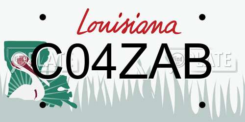 C04ZAB Louisiana License Plate