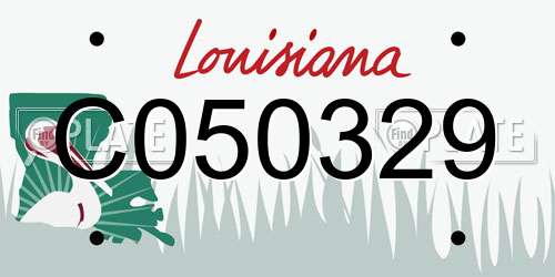 C050329 Louisiana License Plate
