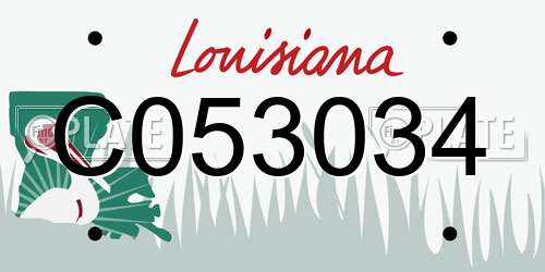 C053034 Louisiana License Plate
