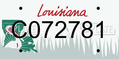 C072781 Louisiana License Plate