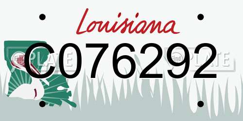 C076292 Louisiana License Plate