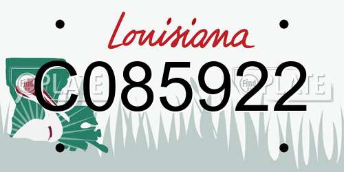 C085922 Louisiana License Plate