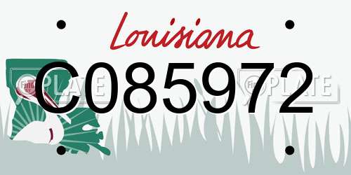 C085972 Louisiana License Plate