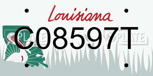 C08597T Louisiana License Plate