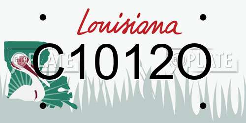 C1012O Louisiana License Plate