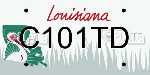 C101TD Louisiana License Plate