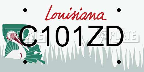 C101ZD Louisiana License Plate