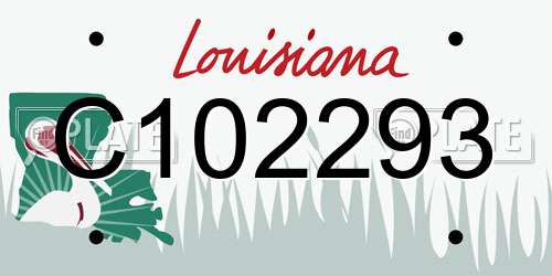 C102293 Louisiana License Plate