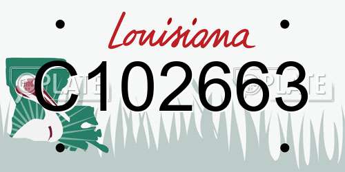 C102663 Louisiana License Plate