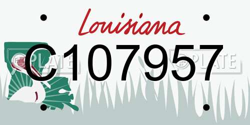 C107957 Louisiana License Plate