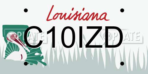 C10IZD Louisiana License Plate