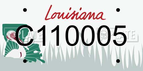 C110005 Louisiana License Plate