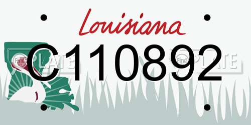 C110892 Louisiana License Plate