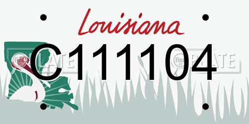 C111104 Louisiana License Plate