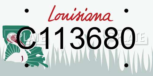 C113680 Louisiana License Plate