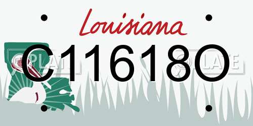 C11618O Louisiana License Plate