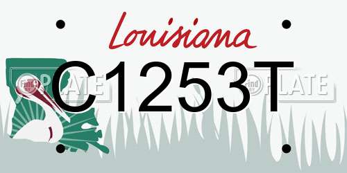 C1253T Louisiana License Plate