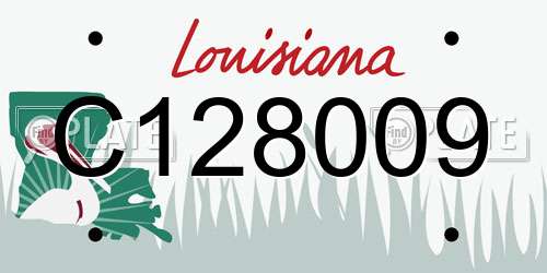 C128009 Louisiana License Plate