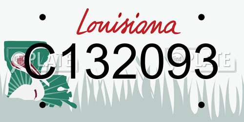 C132093 Louisiana License Plate