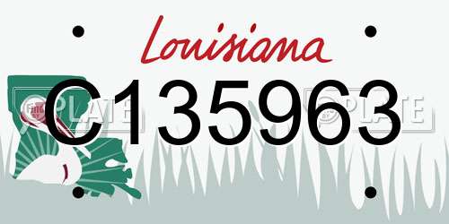 C135963 Louisiana License Plate