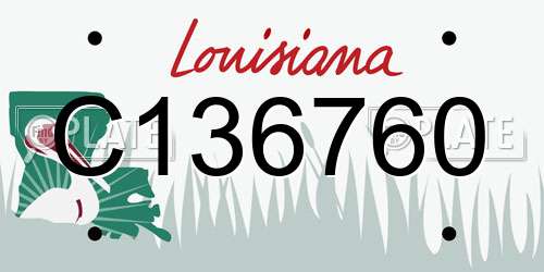 C136760 Louisiana License Plate