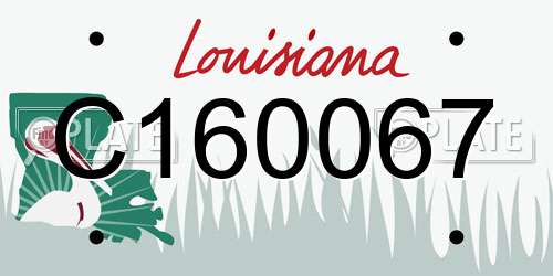 C160067 Louisiana License Plate