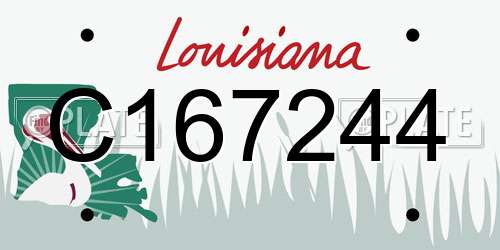 C167244 Louisiana License Plate