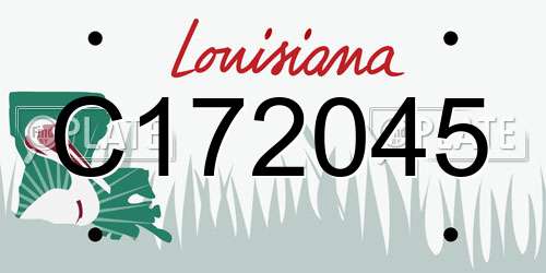 C172045 Louisiana License Plate